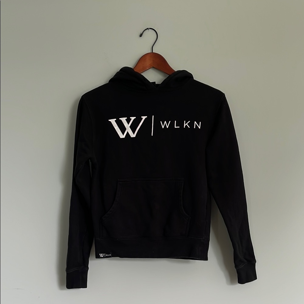 WLKN The Building Signature Logo Hoodie Sweatshirt Black Minimalist  XS